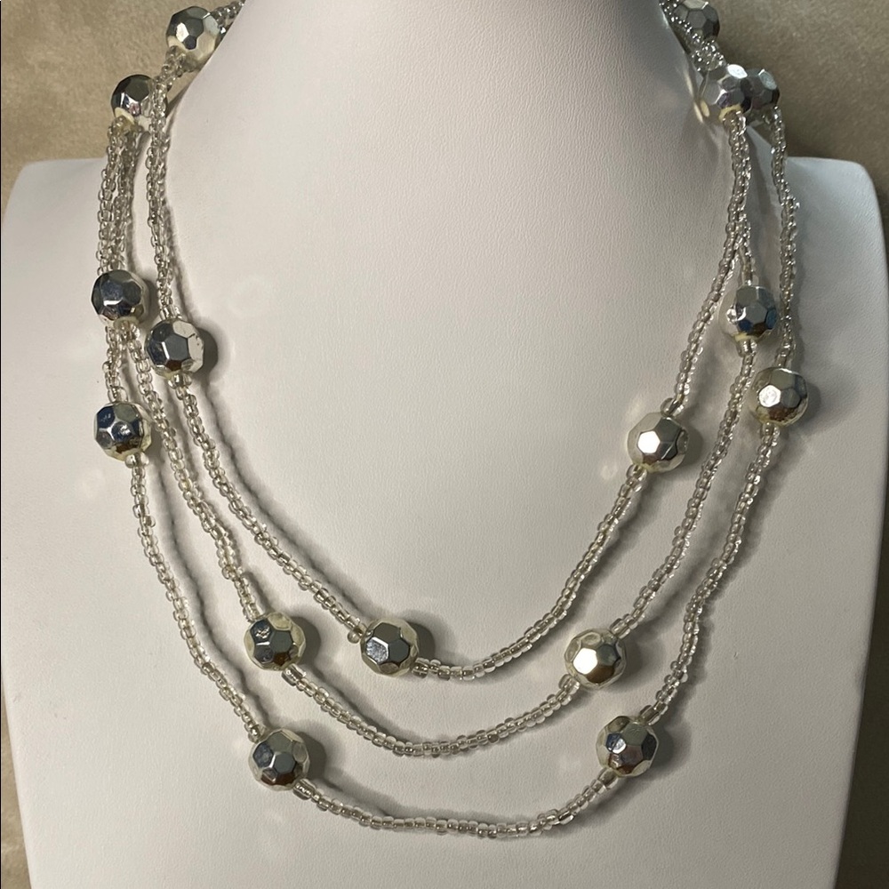 10/$10 Silver Beaded Necklace